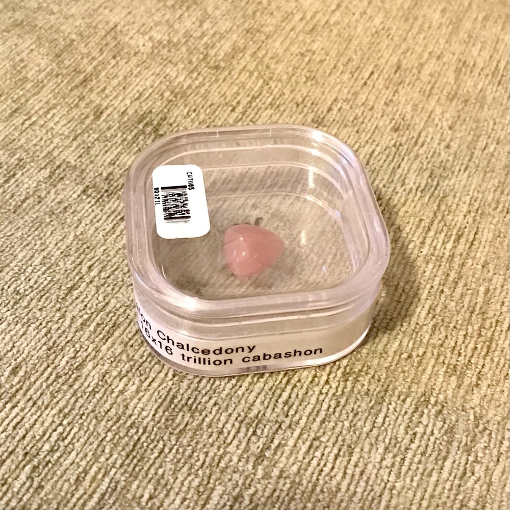 Chalcedony Gem | 12.75 ct | 16x16 Trillion Cabashon | Wild Melon